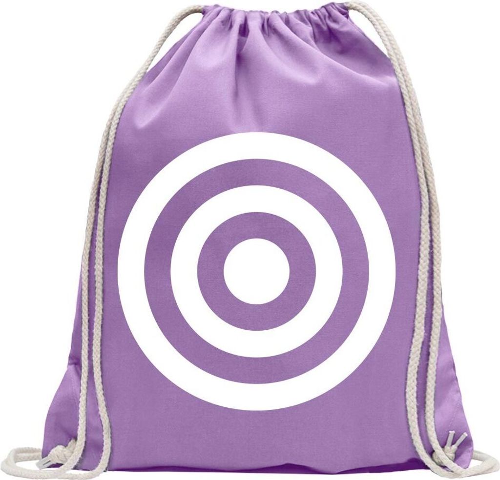 Kiwistar - Turnbeutel - lavendel - Bullseye Zielscheibe RAF - Fun Rucksack Sport Beutel Gymsack Baumwolle mit Ziehgurt