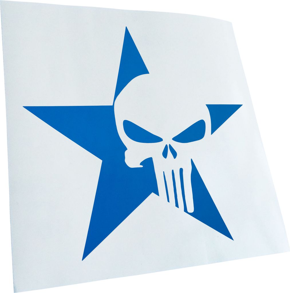 Kiwistar - Autoaufkleber - US Punisher Stern Star Heckscheibe - Aufkleber für Auto Kfz Fahrrad, LKW, Truck Mofa