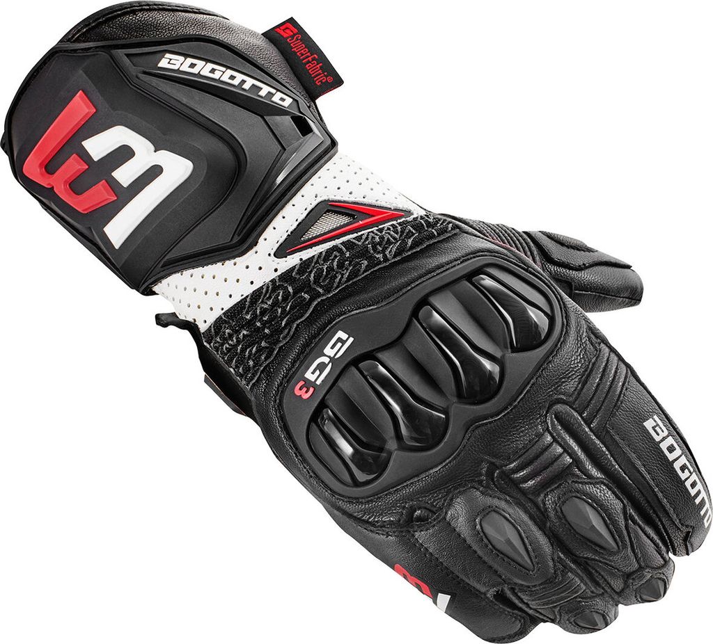 Bogotto Sugello perforierte Motorradhandschuhe, schwarz, S