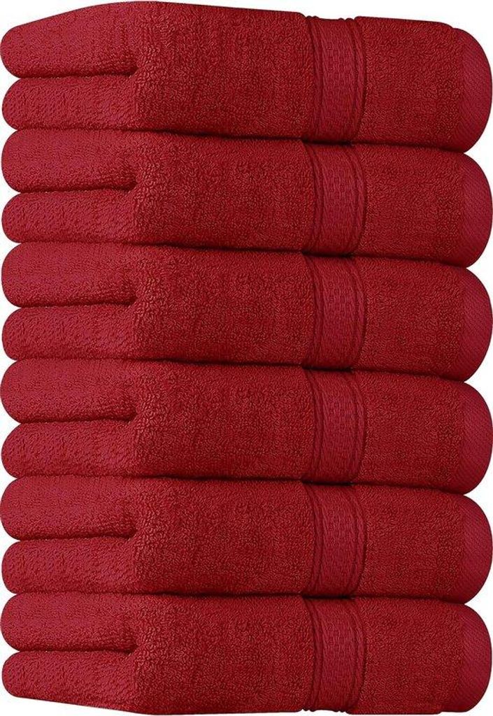 Famanu Handtücher Hochwertig Rot – 100% gekämmte ringgesponnene Baumwolle, ultraweich und sehr saugfähig, 600 g/m², extra große Handtücher ...