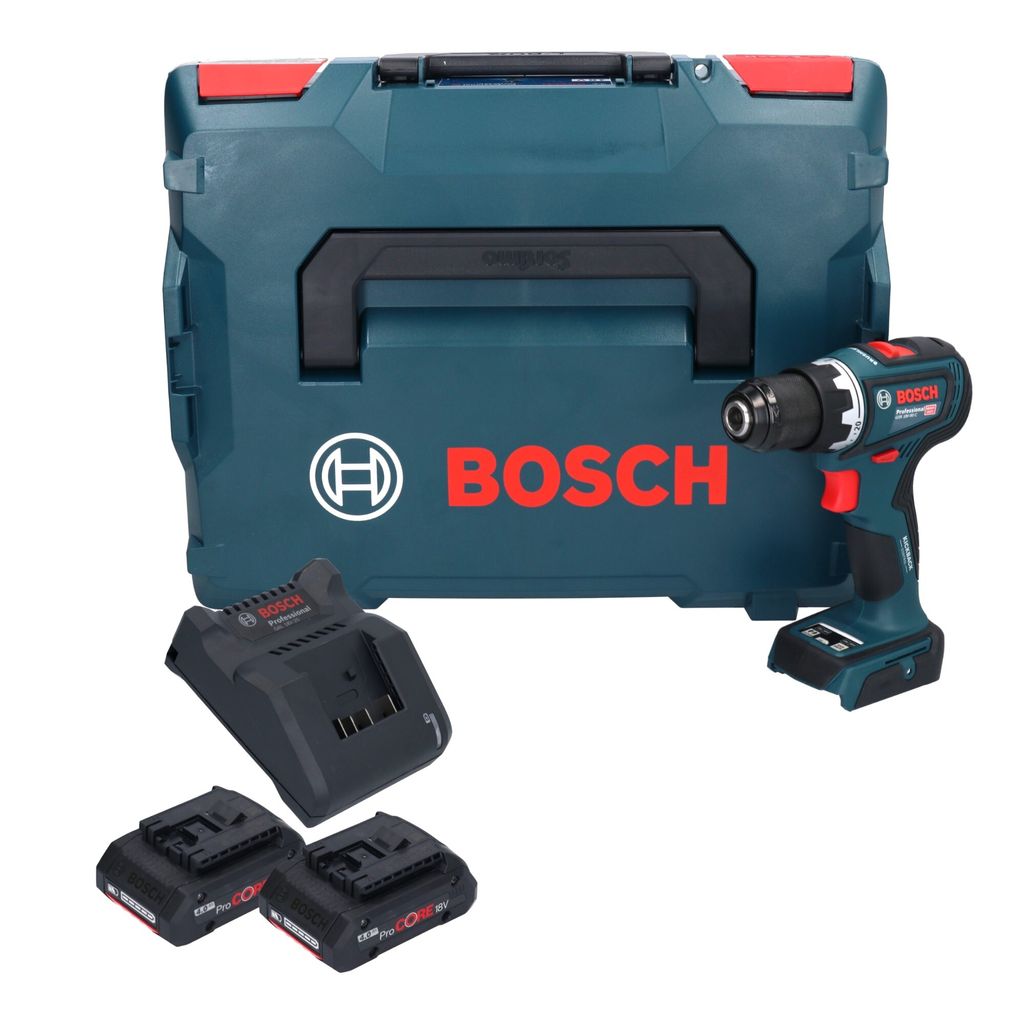 Bosch GSR 18V-90 C Professional Akku Bohrschrauber 18 V 64 Nm Brushless + 2x ProCORE Akku 4,0 Ah + Ladegerät + L-Boxx