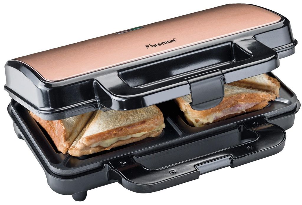 Bestron XL Antihaftbeschichteter Sandwichmaker, 900 Watt, Produktbild 