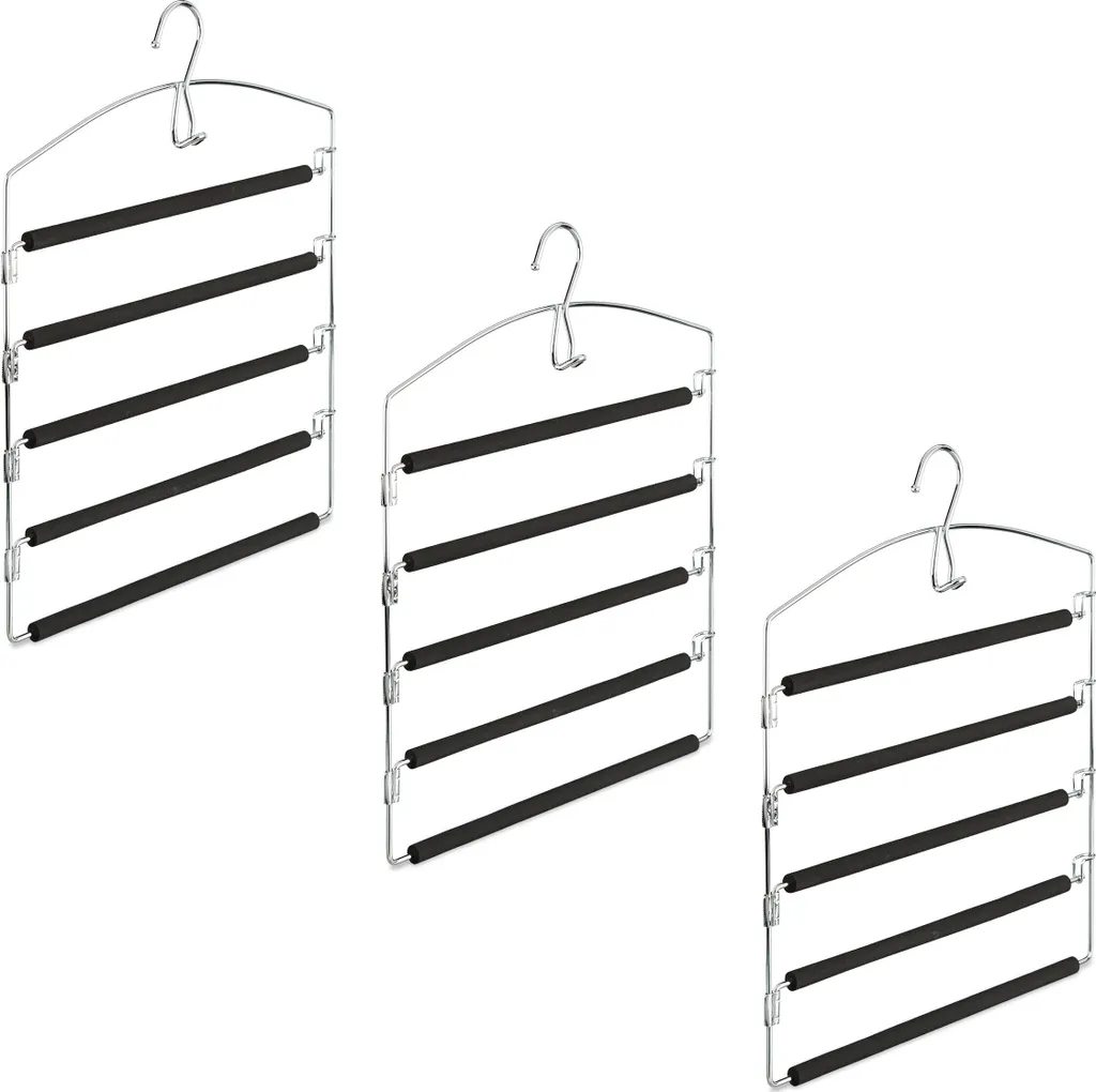 Set 9 Grucce Salvaspazio Relaxdays per Pantaloni | Organizzazione Armadio
