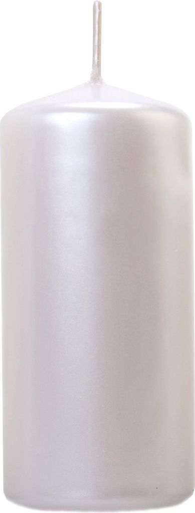 6 Stumpenkerzen Rio perlweiß 12cm