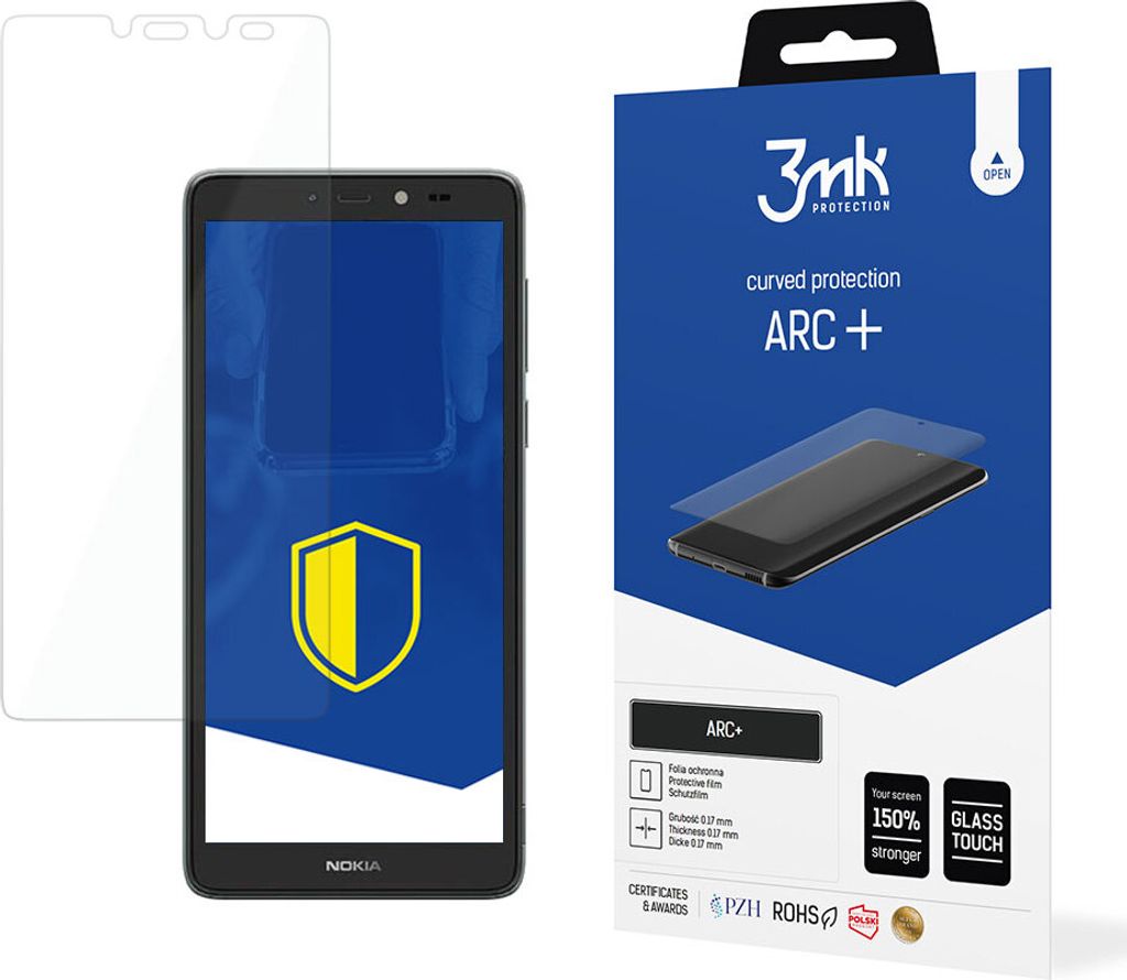 3mk Display Schutzfolie ARC+ für Nokia C2 2nd Edition 0,17mm Self-Heal