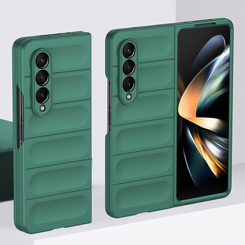 Galaxy Z Fold3 5G Hülle, Silikon Gummiert Stossfest Anti-rutsch Schutzhülle für Samsung Galaxy Z Fold 3 5G Grün
