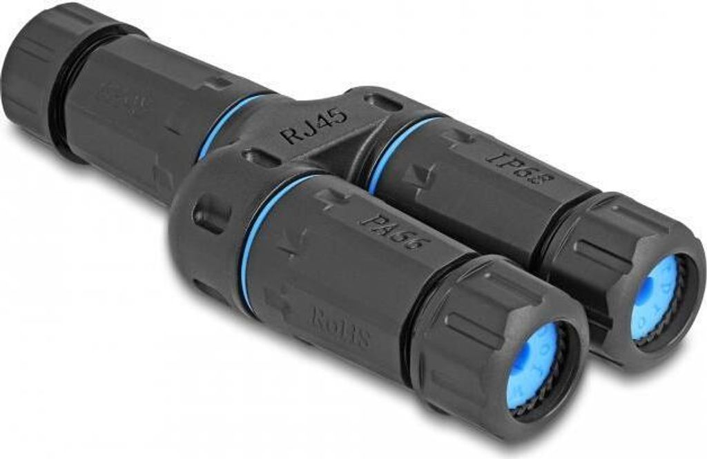 DeLOCK 86808 Drahtverbinder 1 x RJ45/2 x RJ45 Schwarz