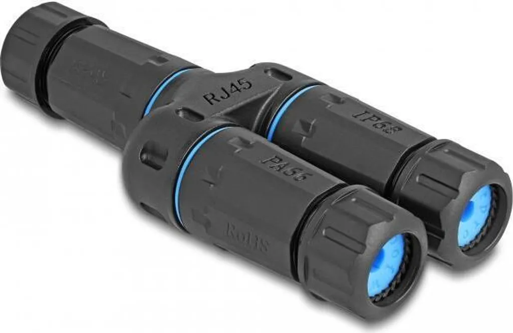 DeLOCK 86808 Connecteur RJ45 double noir pour réseau Ethernet LAN