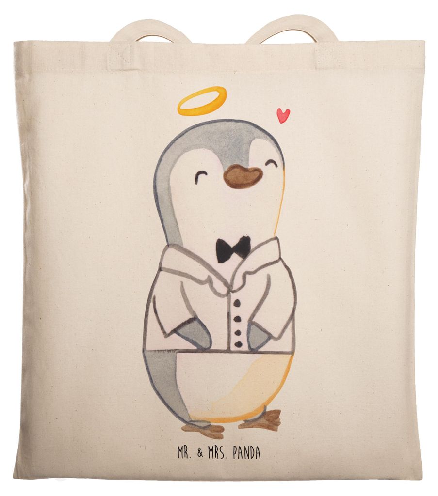 Mr. & Mrs. Panda canvas tasche Pinguin Konfirmation Hemd - Transparent - Geschenk, Vertrauen, Hoffnung, Jutebeutel, Zuversicht, Tote Bag, Schultasc...