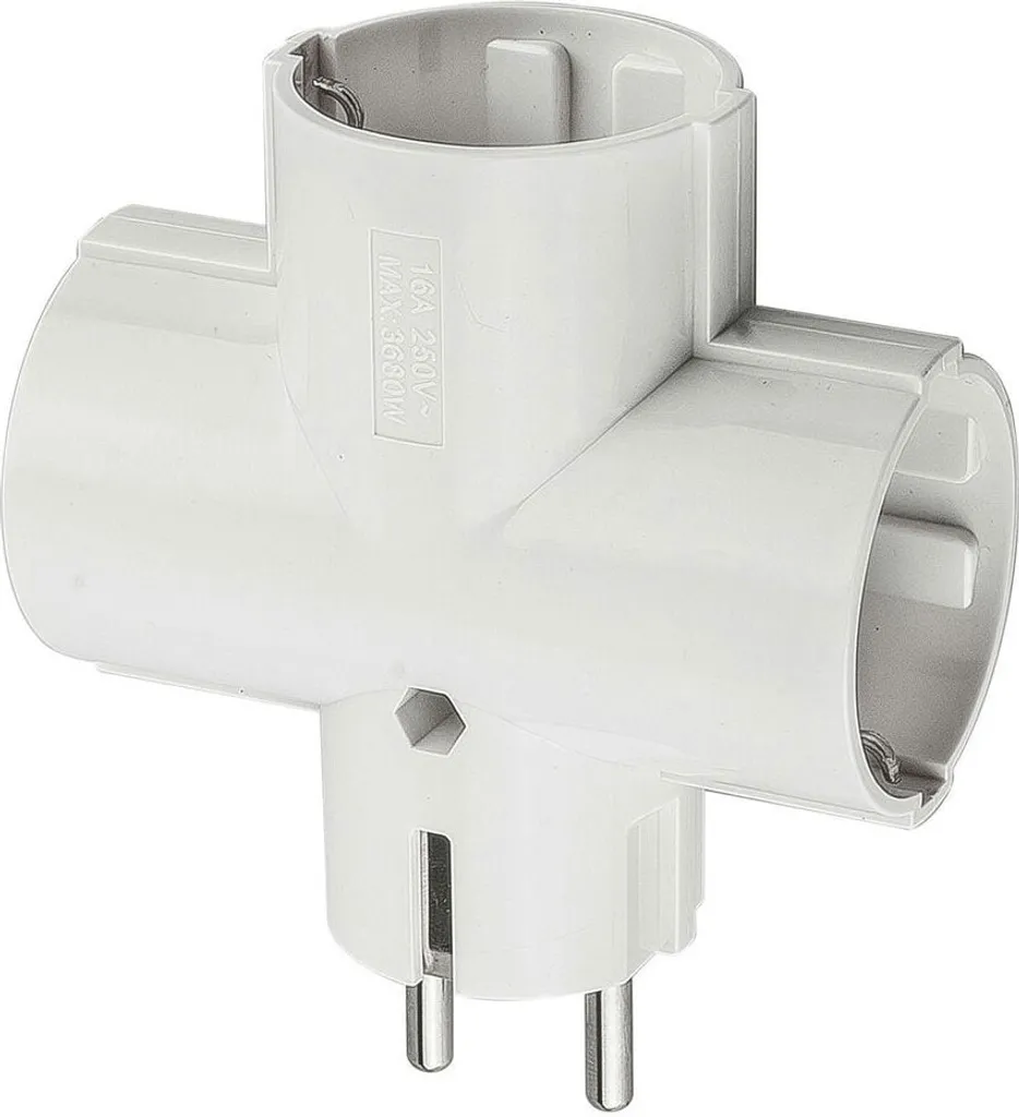 Onlex Adattatore 3 Prese Bianco 10/16A - Multipresa Salvaspazio Online