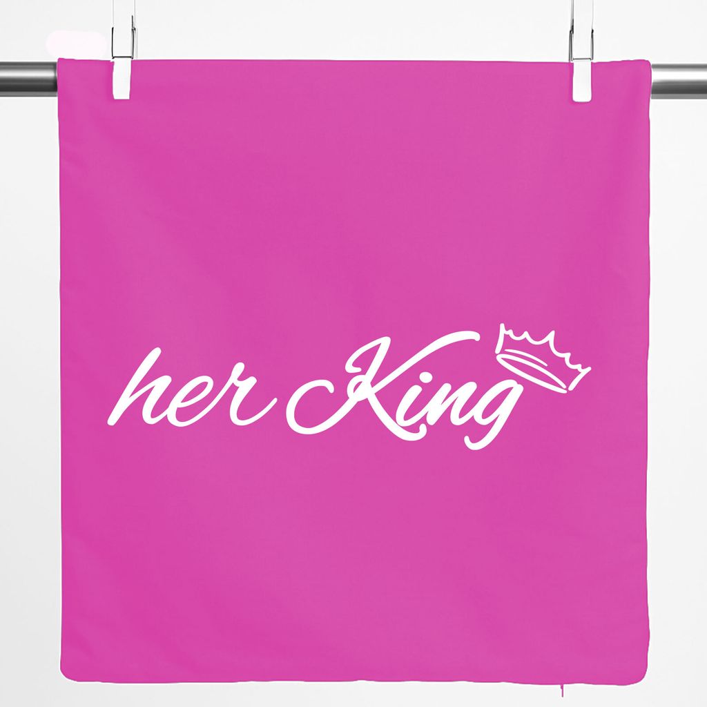 Huuraa Kissenbezug her King Krone 40x40cm Fuchsia Baumwolle Dekokissenbezug Geschenkidee