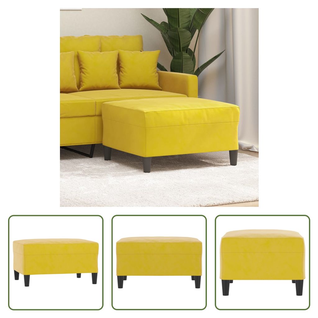 The Living Store Fußhocker Gelb 70x55x41 cm Samt