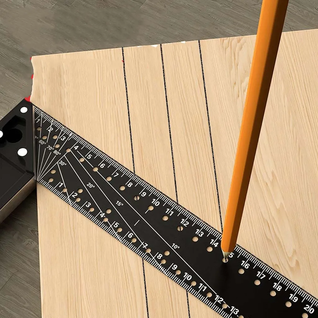 Outil de traçage bois : règle angles multiples 40 cm pour menuiserie - 12