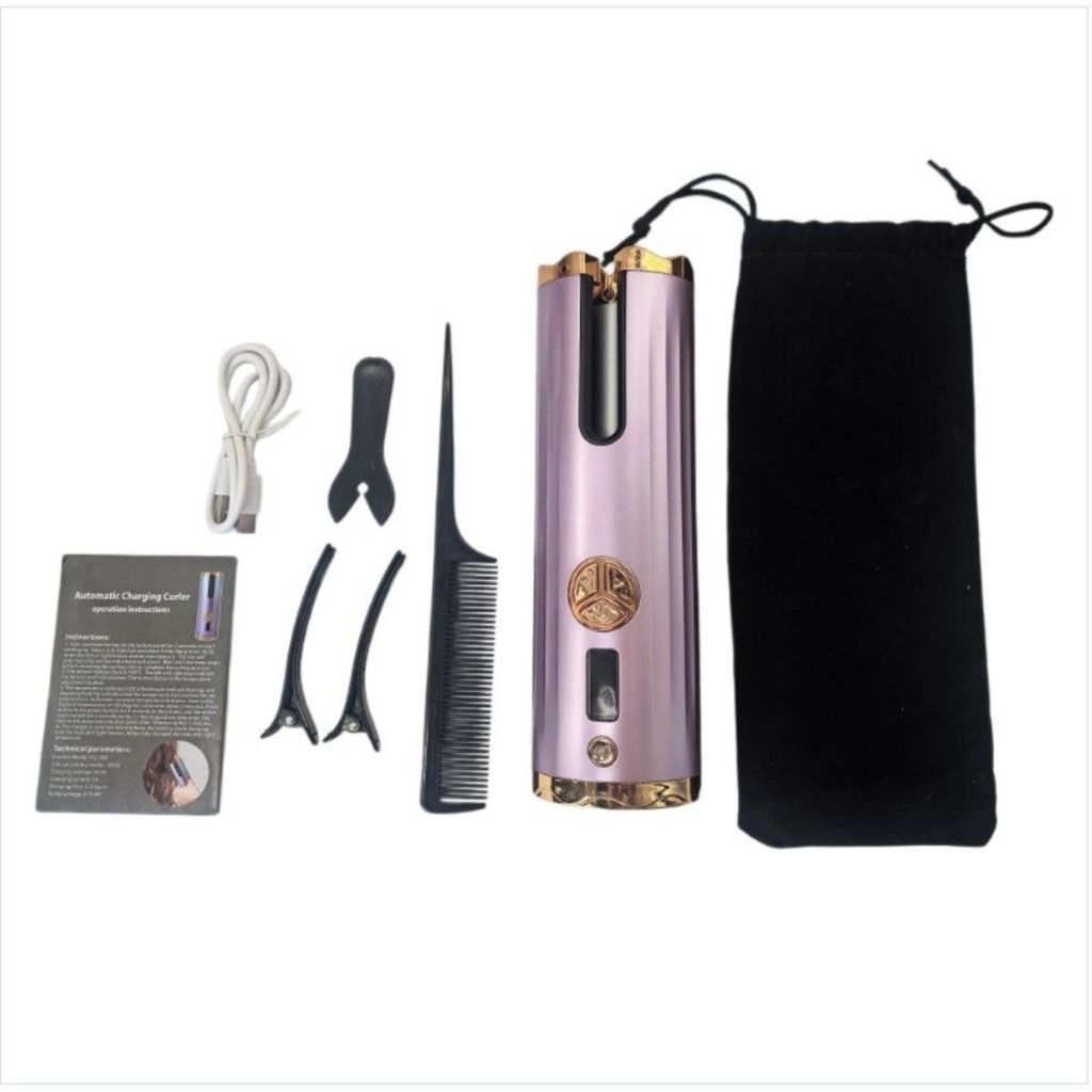 INF Kabelloser automatischer Lockenstab ABS 19.2cm x6cm für Reise Rosa