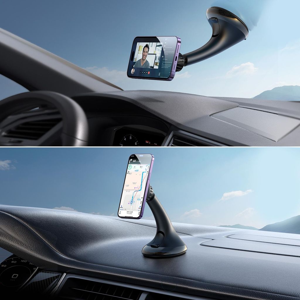 JOYROOM JR-ZS355 Supporto Telefono Magnetico Auto – Fissaggio Su Bocchetta Aria, Base A Braccio Lungo, Nero - 3