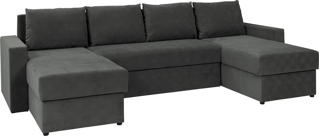 MIRJAN24 Ecksofa Bamisio Bis, Stilvoll Wohnzimmer U-Form mit Bettkasten und Schlaffunktion (Farbe: Loca 21)