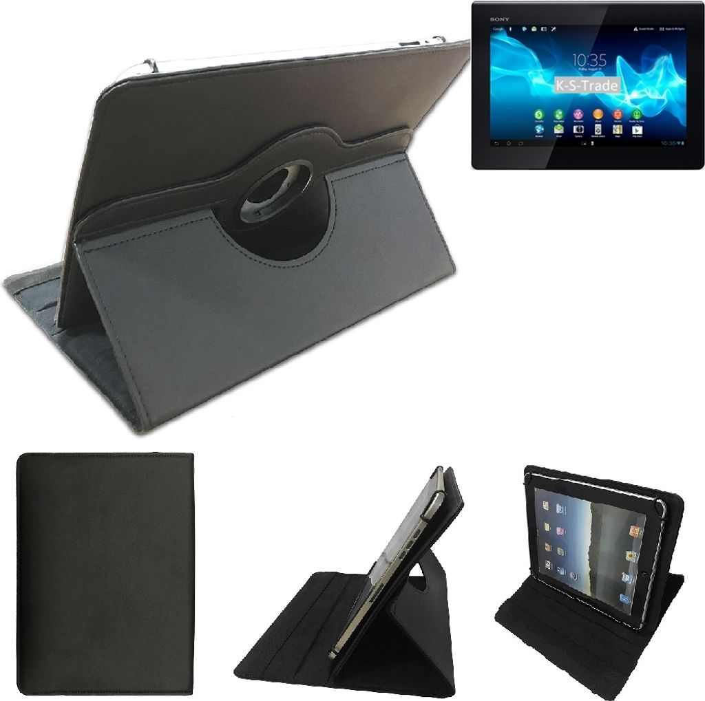 High quality kompatibel mit Sony Xperia Tablet S Schutz Hülle 360° Tablet Case Schutzhülle Flip Cover schwarz. Tablet Hülle drehbar Standfunktion