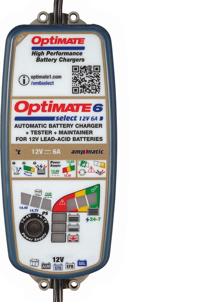OptiMATE 6 Select 9-stupňová nabíjačka batérií, 12V, 6A Obrázok produktu 