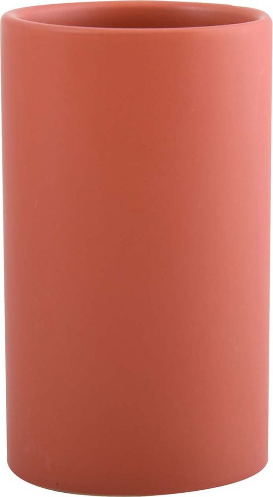 Spirella Zahnputzbecher Zahnbürstenhalter Keramik "Tube" 7x11,5 cm Terracotta Rot Matt