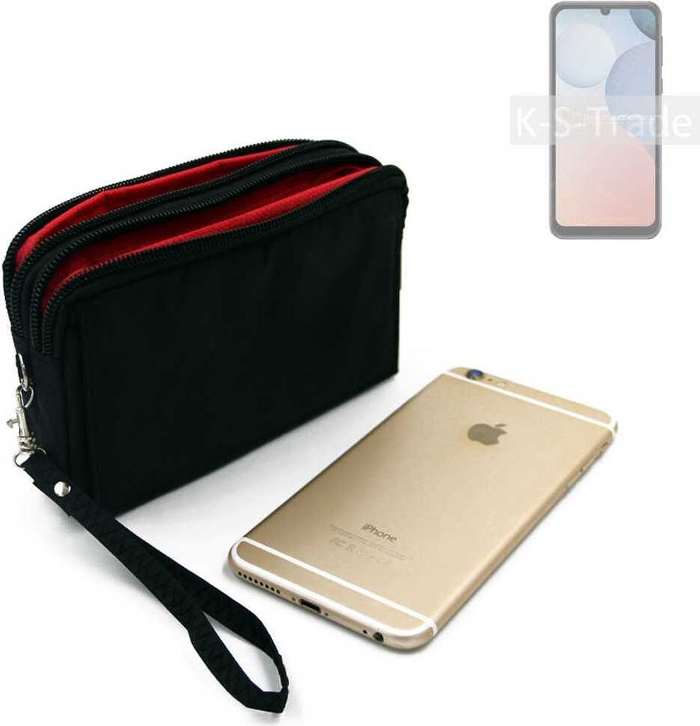 K-S-Trade Schutz Hülle Handy Hülle kompatibel mit Ulefone Note 6T Gürteltasche Travelbag Handytasche mit Zusatzfächern, schwarz