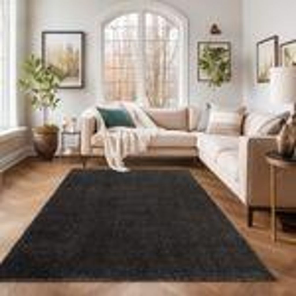 Teppich Wohnzimmer Schlafzimmer Läufer Esszimmer Küchenteppich Einfarbiges Design Flauschig Weich Farbe : Anthrazit , Größe : 80 x 150 cm