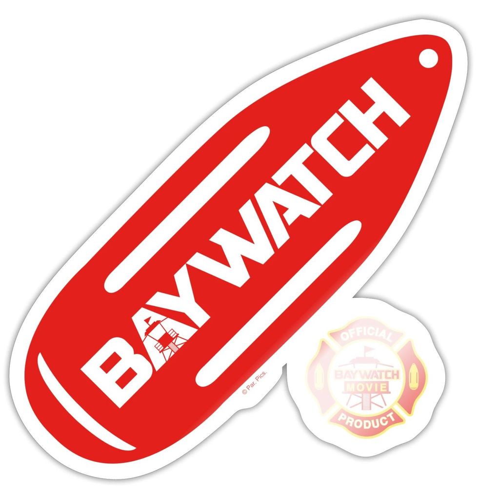 Spreadshirt Baywatch Rote Rettungsboje Sticker Aufkleber, 10 x 10 cm, Weiß glänzend