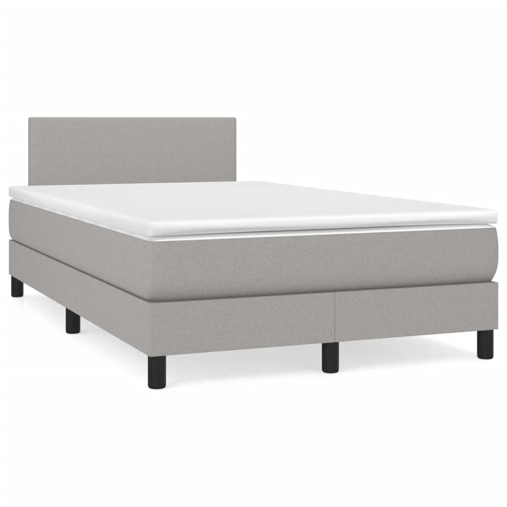 Boxspringbett mit Matratze Hellgrau 120x190 cm Stoff
