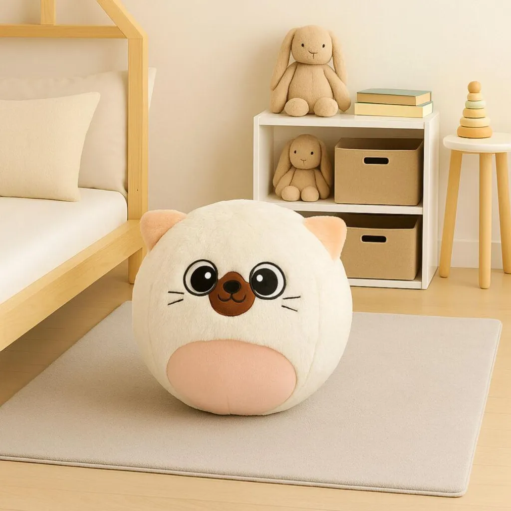 Ballon Sauteur Peluche Chaton Blanc 50 cm pour Enfant BigCutePet - 3