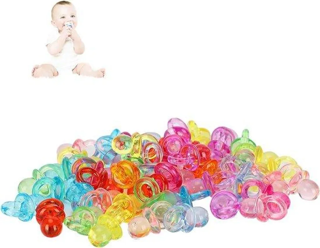 Jouets bébé multicolores et déco de baptême lot 100 pièces sans BPA