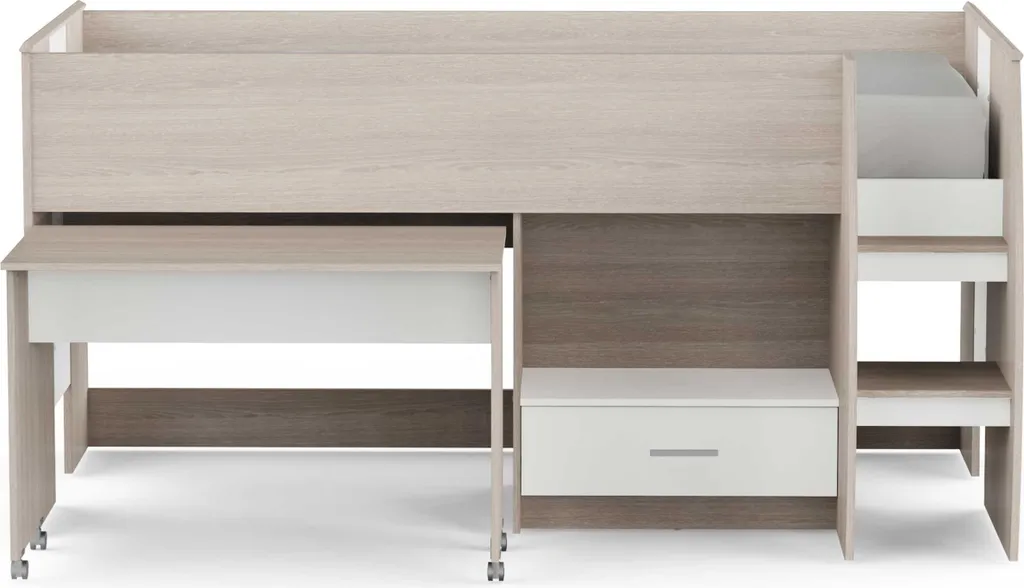 Lit mezzanine avec bureau et rangement NANO 90x200 cm pour enfant