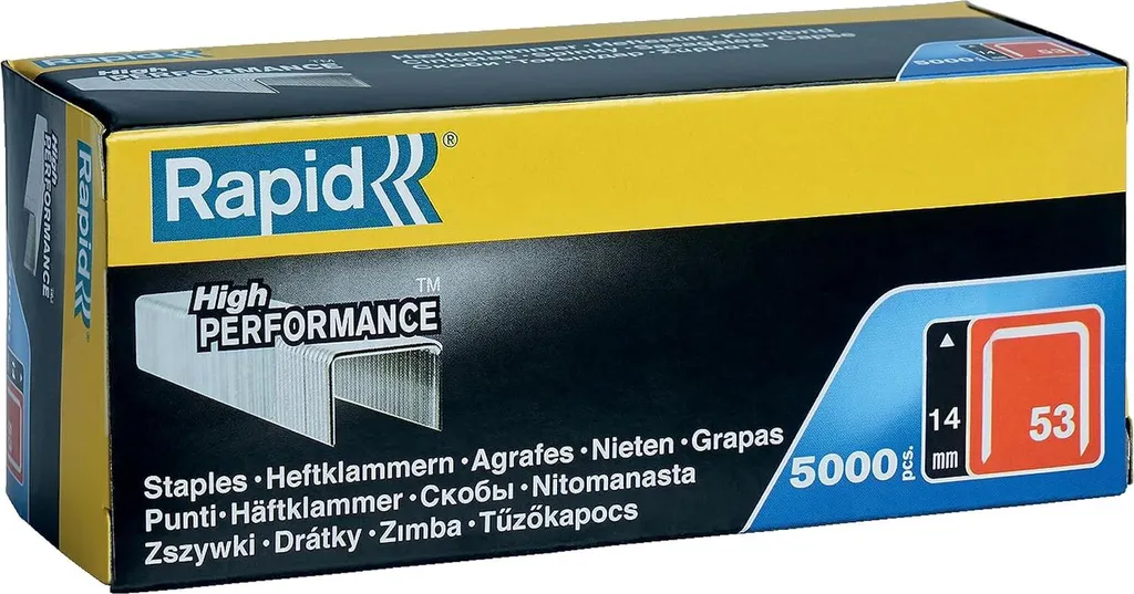 Rapid 11860410 Punti Metallici 53/14mm - 5000 Graffe Acciaio per Tessuti