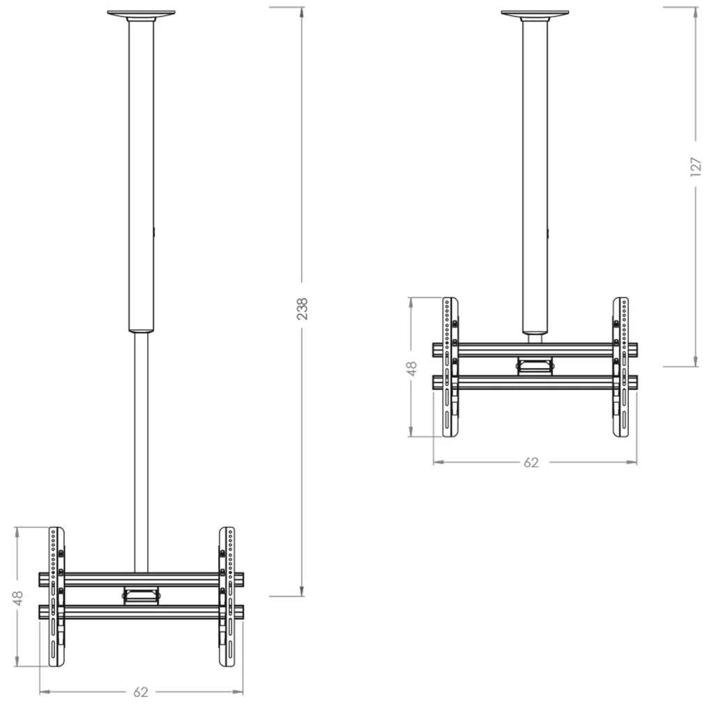 VCM CM4 Support Plafond TV 127-238 cm - Support Écran de Grande Taille - 2
