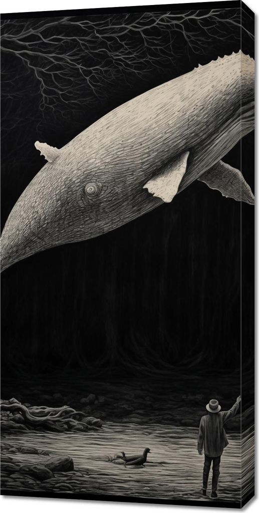 Bild 50x100cm Weißer Wal