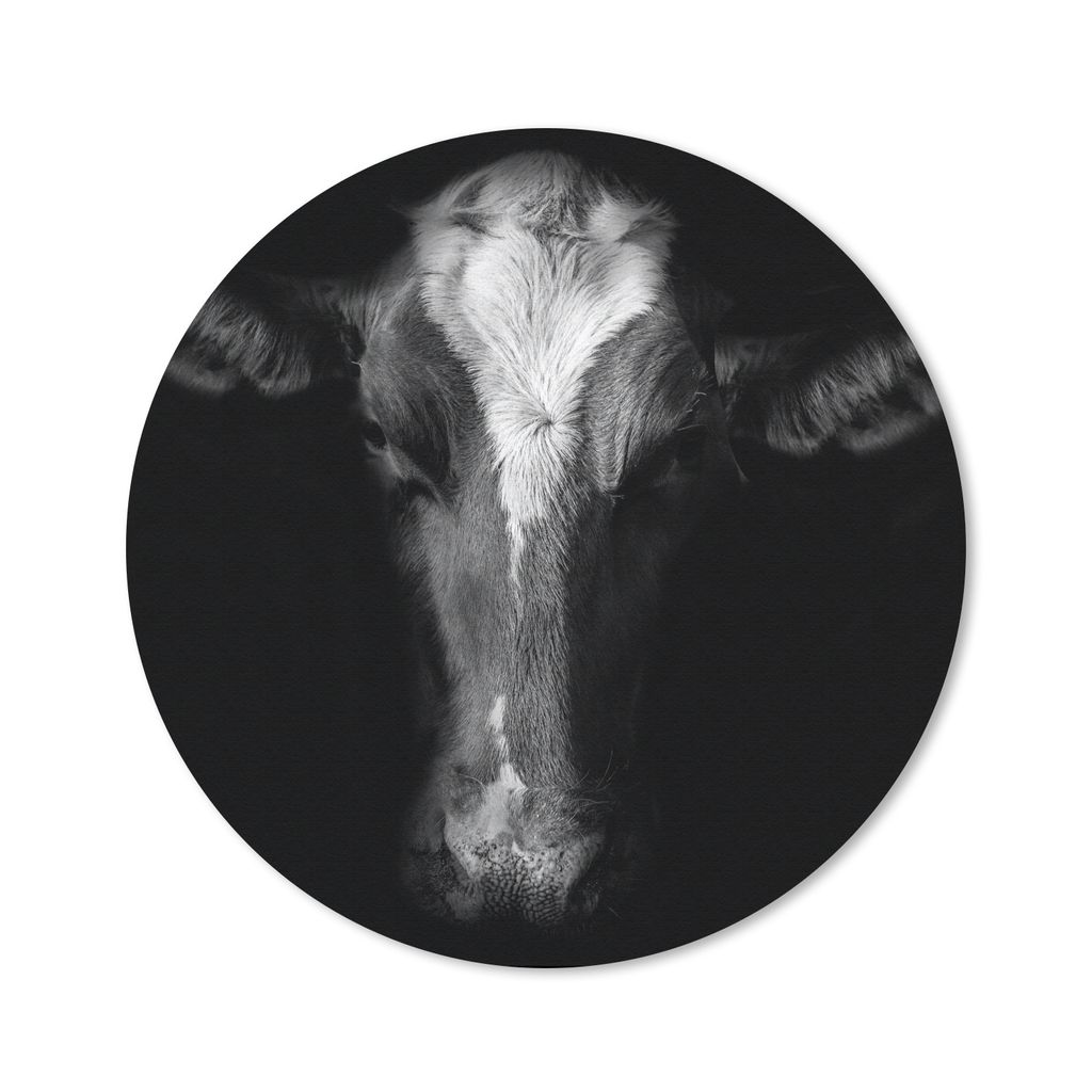 MuchoWow Mauspad Mousepad Kuh - Tiere - Schwarz 20x20 cm - Mousepads - Maus Mat - Pad - Mausunterlage - Schreibtischmatte