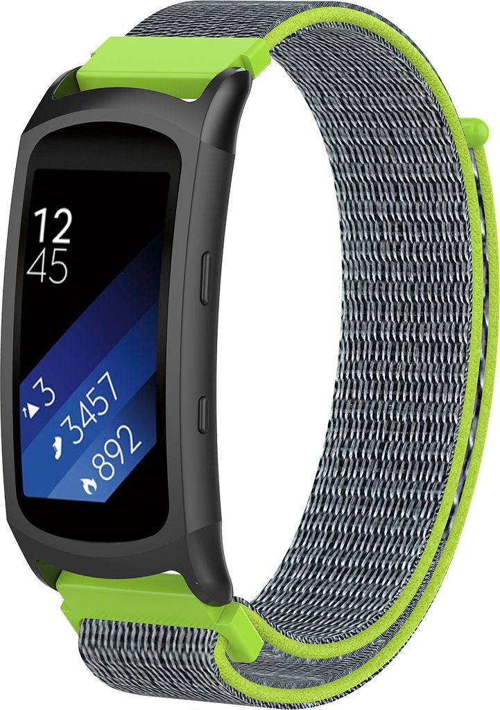 Ersatz Armband für Samsung Gear Fit 2 / Pro Band Armband Nylon NEON GRÜN kompatibel mit SM-R360/Fit 2 Pro SM-R365