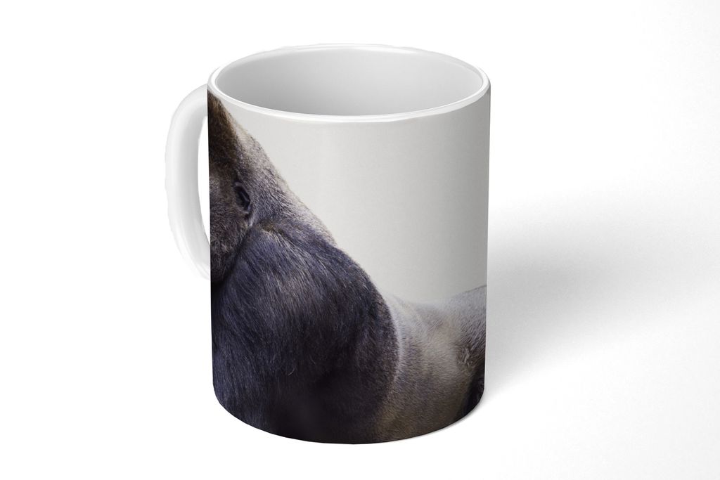 KitchenYeah Tasse Kaffeetasse Kaffeebecher 350 ml Gorilla - Tiere - Jungen - Mädchen - Kinder Teetasse - Fototasse - Becher - Keramikbecher - Te...