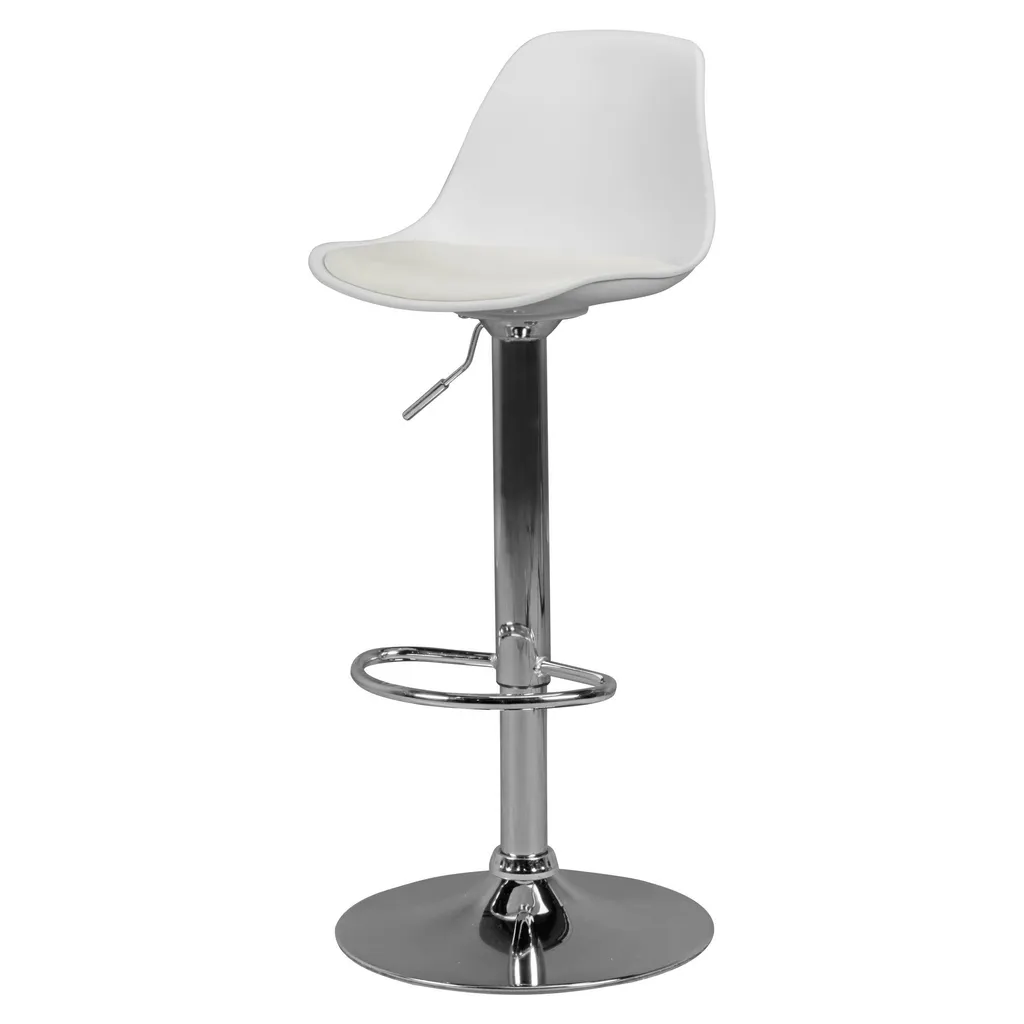 Tabouret de siège KORSIKA blanc - Chaise de bar design en similicuir - 4