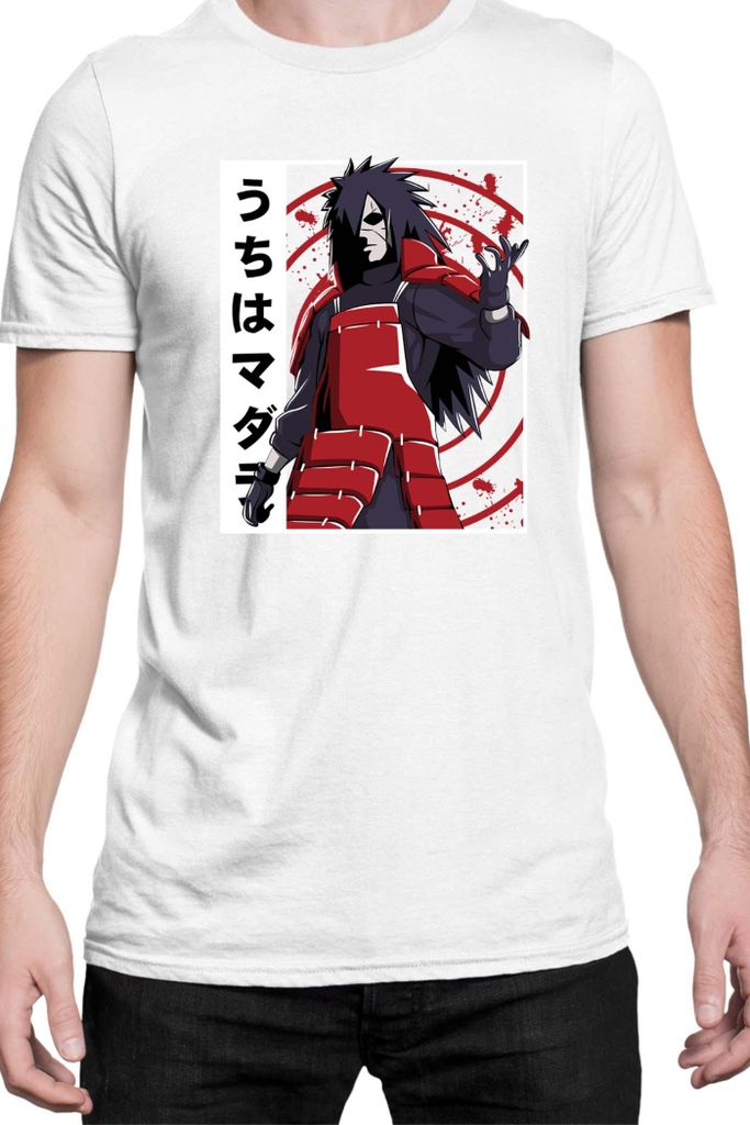 Herren T-Shirt Naruto Madara Uchiha 02, Man 4XL / Weiß