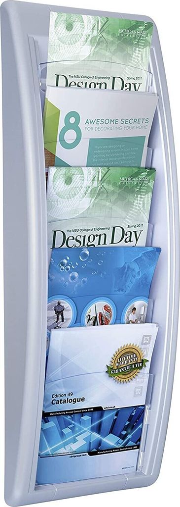 PAPERFLOW Wand-Prospekthalter Quick fit DIN A5 alufarben Produktbild 