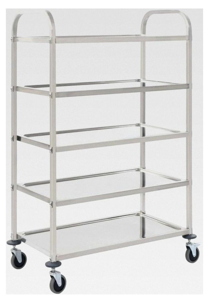 Küchenwagen 5-stöckig 107x55x147cm aus Edelstahl