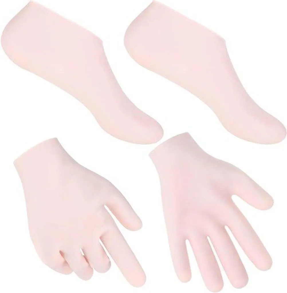 Soin peaux sèches: gants et chaussettes silicone réutilisables nourrissants