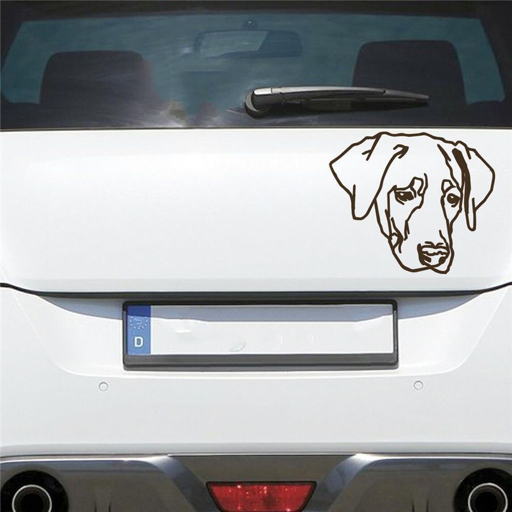 Auto Aufkleber Labrador LABI Labbi Hund Dog Hundekopf Hundefreund 15x13 cm Braun Sticker Heckscheibenaufkleber