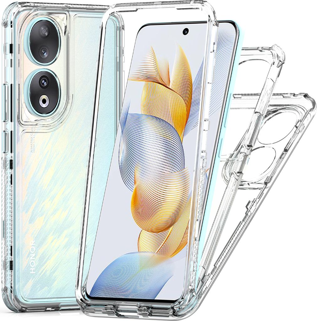 Transparente Handyhülle für Honor 90 Stoßfeste TPU und PC Hybrid Klar Hülle