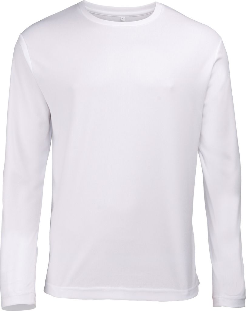AWDis Just Cool Herren T-Shirt Langarm Cool Performance RW684 (S) (Arctic Weiß)