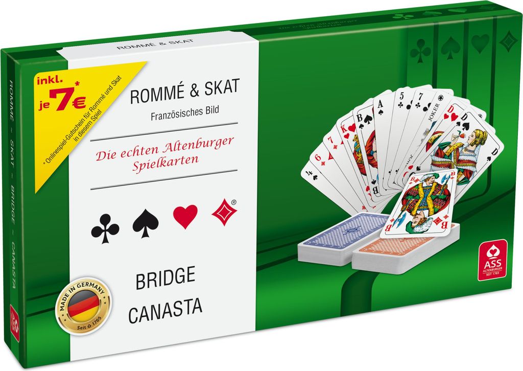 Spielkarten-Kassette Skat Romme Canasta Brigde Produktbild 
