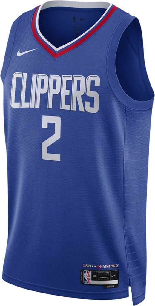 NIKE NBA Los Angeles Clippers Kawhi Leonard Swingman Statement 2022 Herren Basketballtrikot DN2008-400 Blau, Größe:XL