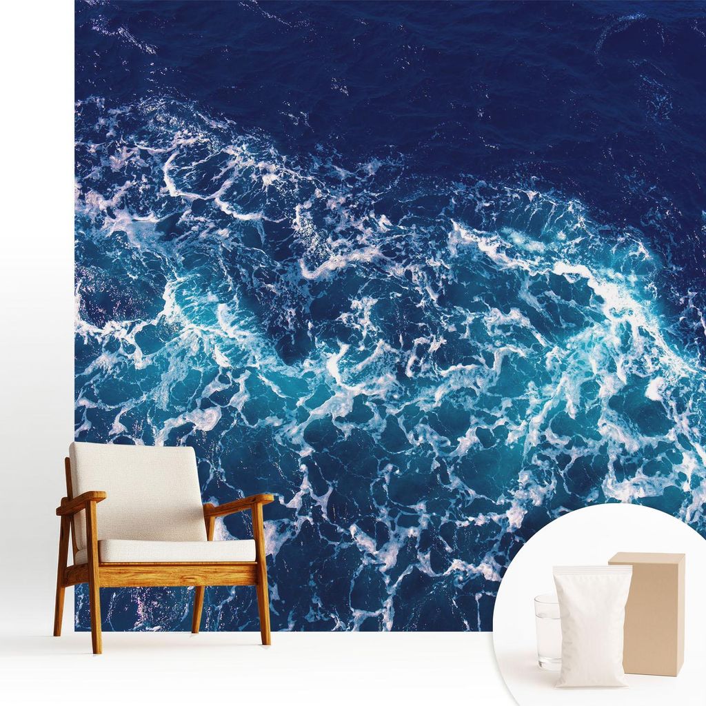 Fototapete - 250x250 cm - Tapete - Wandtapete - Wandbilder - Dekofolie - Tapete Folie - Wand - Dekoration - Wohnzimmer - Meereswellen