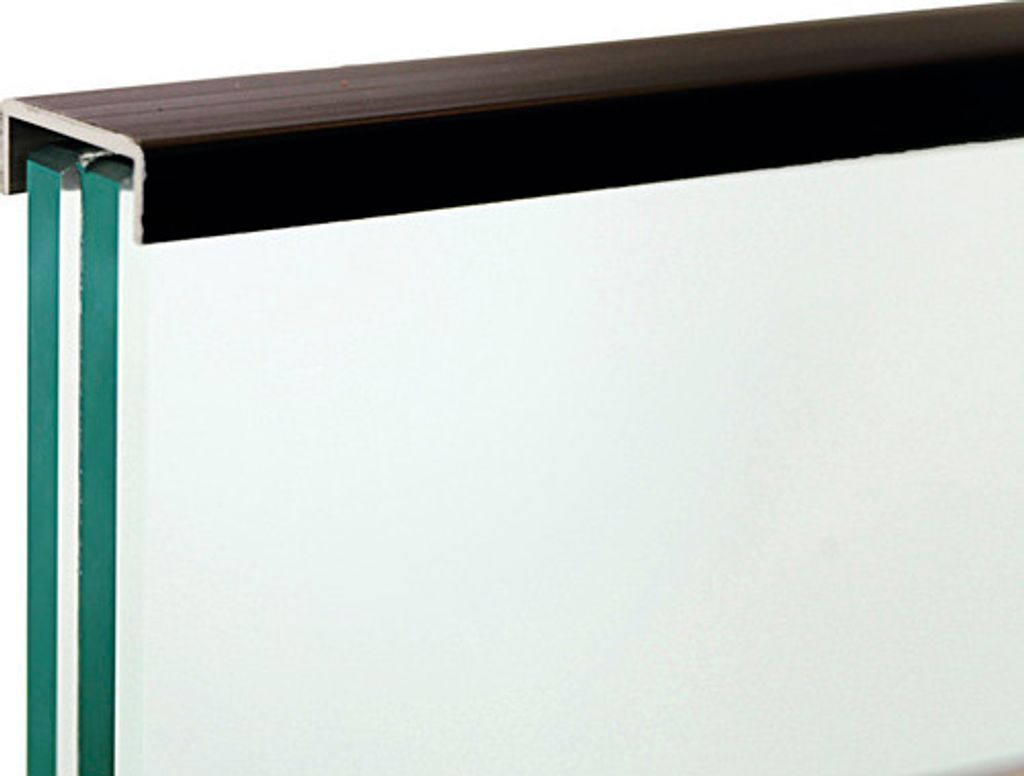 Handlauf für Pertura Pontos Glasgeländer schwarz 7.5x20.5x2000 mm