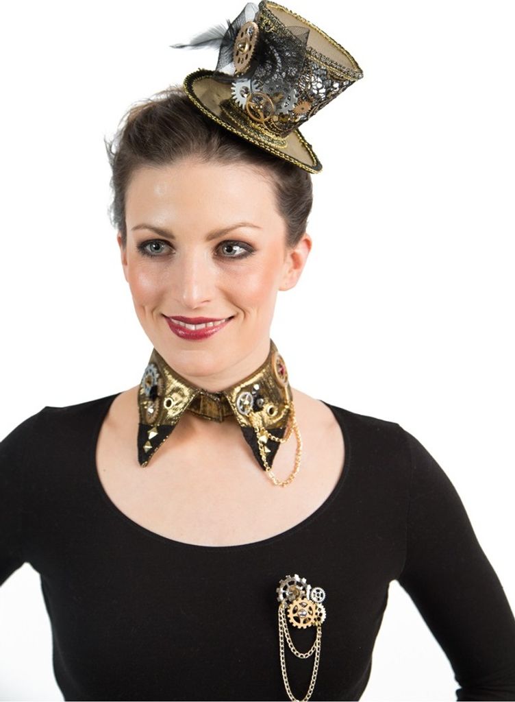 Oh5932 Metallic Kragen gold Zeitreise-Steampunk