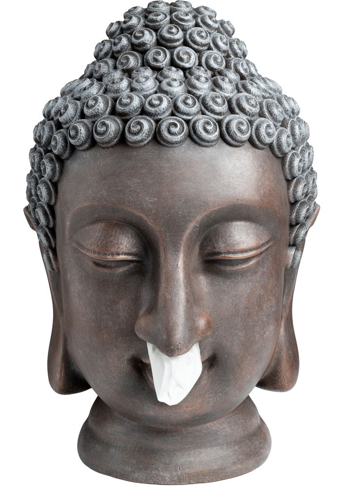 NEUSTEIN Buddha Kopf Taschentuchbox Taschentuchspender Kosmetiktücherbox für Wohnzimmer Küche Badezimmer Schlafzimmer